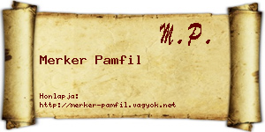 Merker Pamfil névjegykártya